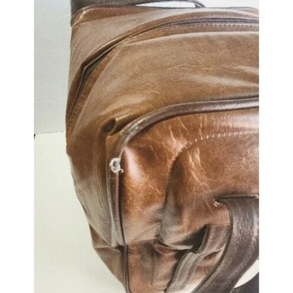 Brown Leather Storage Organizer with Vintage Patina - Picture 6 of 12